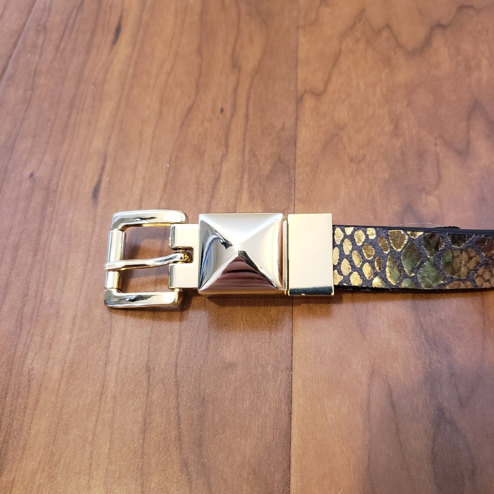 MICHAEL KORS | Leather Snake Skin Print Belt